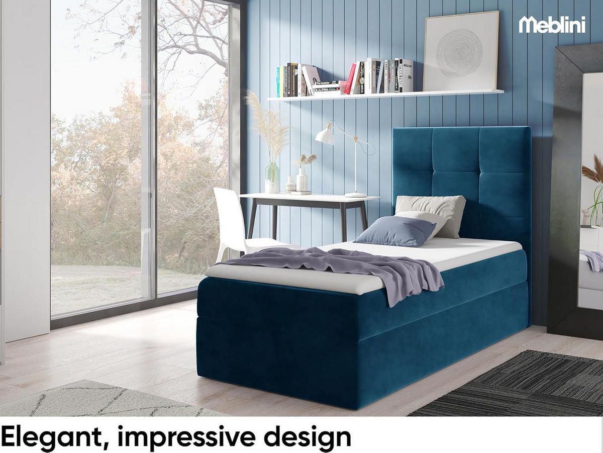 KINDERBETT MINO 2 - Dunkelblau, Holzwerkstoff (84/208cm) - Meblini