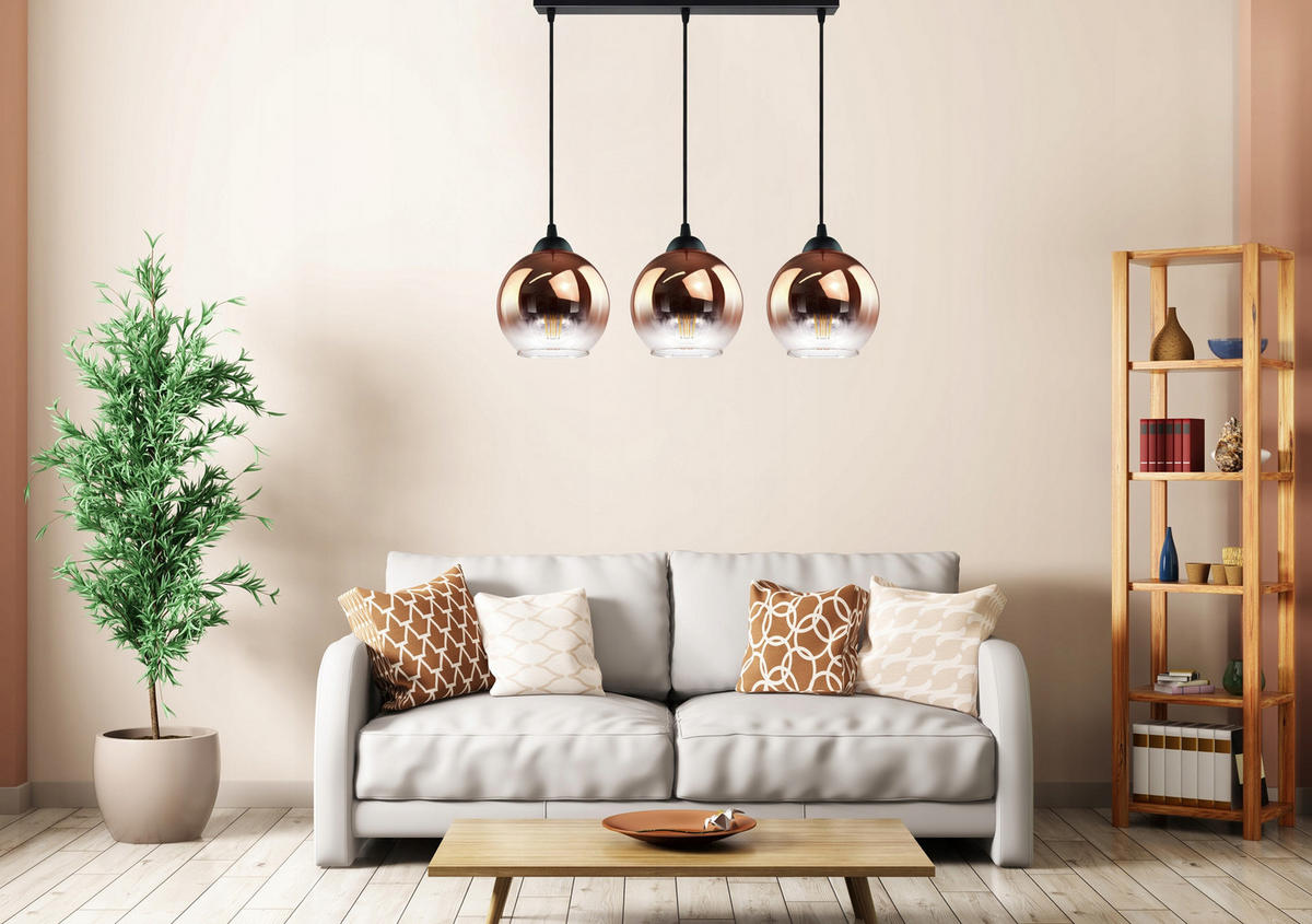 PENDELLEUCHTE MASUR - Transparent/Goldfarben, Glas/Metall (15/60/80cm) - kiki design