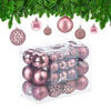 WEIHNACHTSKUGELN-SET 50-tlg. - Rosa, Kunststoff (6/7/6cm) - Relaxdays