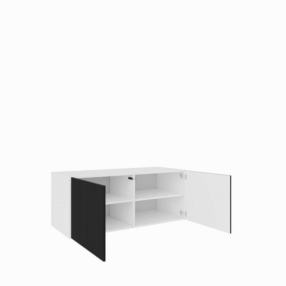 LOWBOARD VAREN 100/41/40 cm, Hängender TV-Schrank Weiß / Schwarz - Schwarz/Weiß, Holzwerkstoff (100/41/40cm) - MASSENO