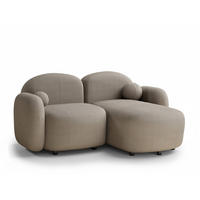 ECKSOFA Bahama Beige Samtstoff - Beige/Schwarz, Holz/Holzwerkstoff (190/146cm) - Maison de Reve