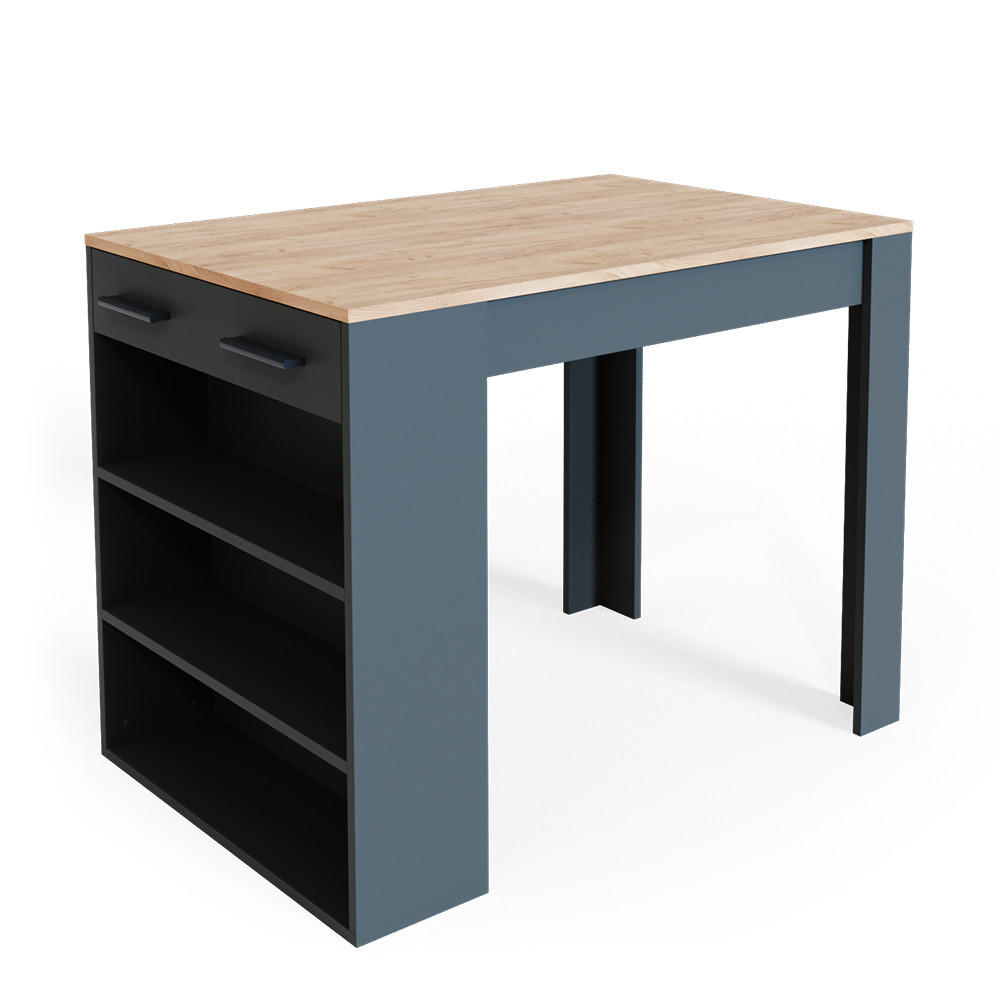 ESSZIMMERTISCH Repose Anthrazit/Goldkraft Eiche 67 x 100 cm - Anthrazit/Eiche Wotan, Holzwerkstoff (67/77.5/100cm) - Vicco