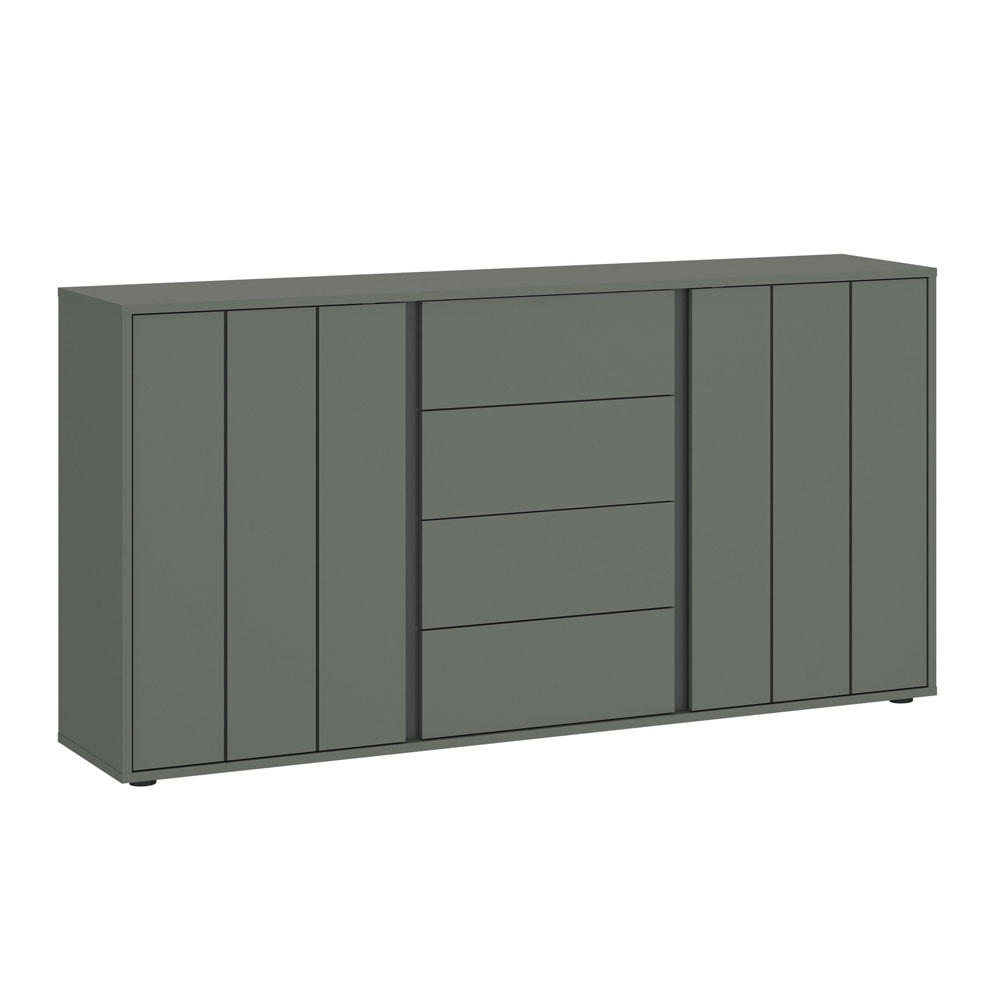 SIDEBOARD Veddel grau-grün / anthrazit 155 / 40 / 82cm - Blaugrau/Grau, Holzwerkstoff (155/82/40cm) - Feldmann-Wohnen