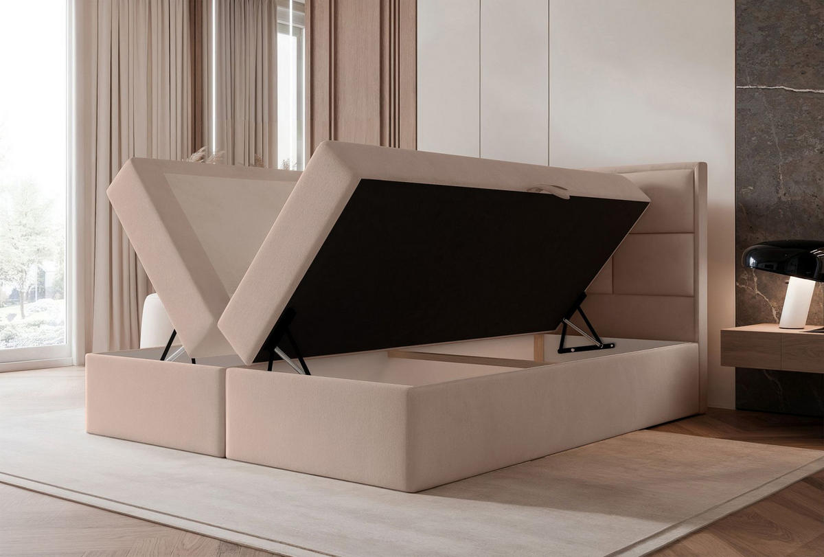 BOXBETT Silensio Beige Samt 140x200 cm - Beige, Textil (140/200cm) - Selsey