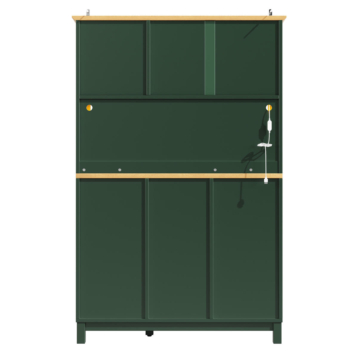 GESCHIRRSCHRANK aus MDF 104x40x180cm in Grün mit LED-Lichtleiste - Grün, Holzwerkstoff (104/180/40cm) - Modfu