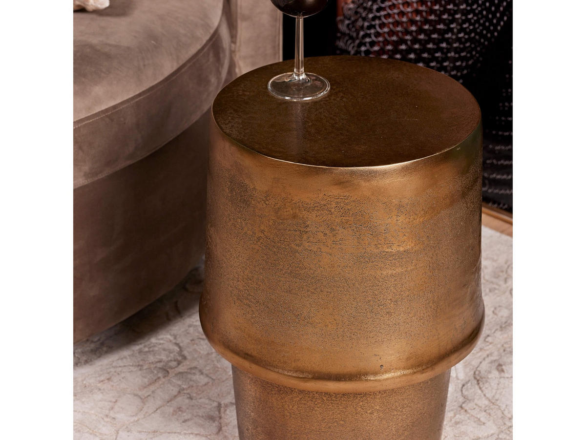 BEISTELLTISCH Gleza Aluminium 30 cm / 30 cm Gold - Goldfarben, Holz (30/30/48cm) - Villa Möbel