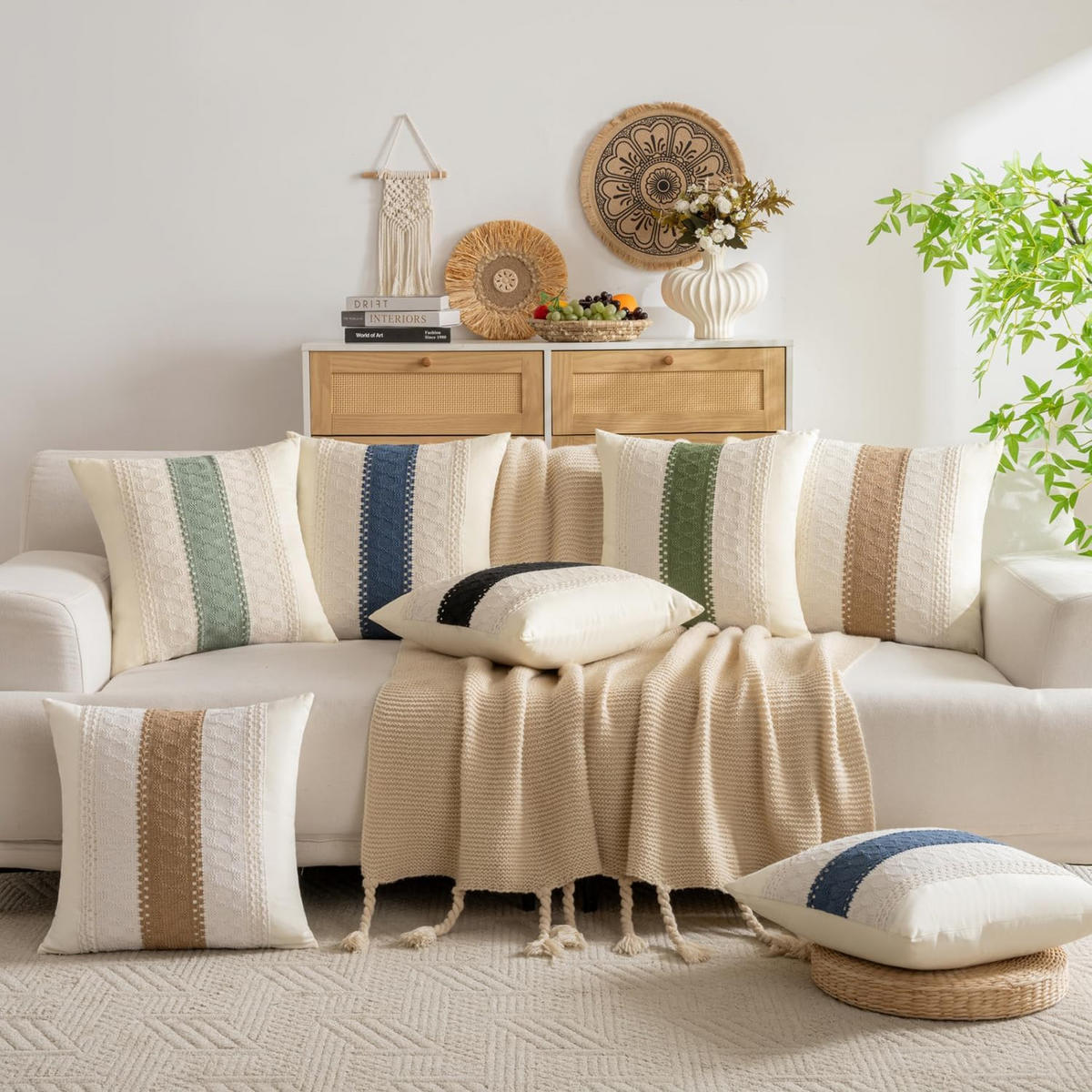 KISSENBEZUG – ohne Füllung – weiß – 45 x 45 cm – 2 Stück - Weiß, Textil (45/45cm)