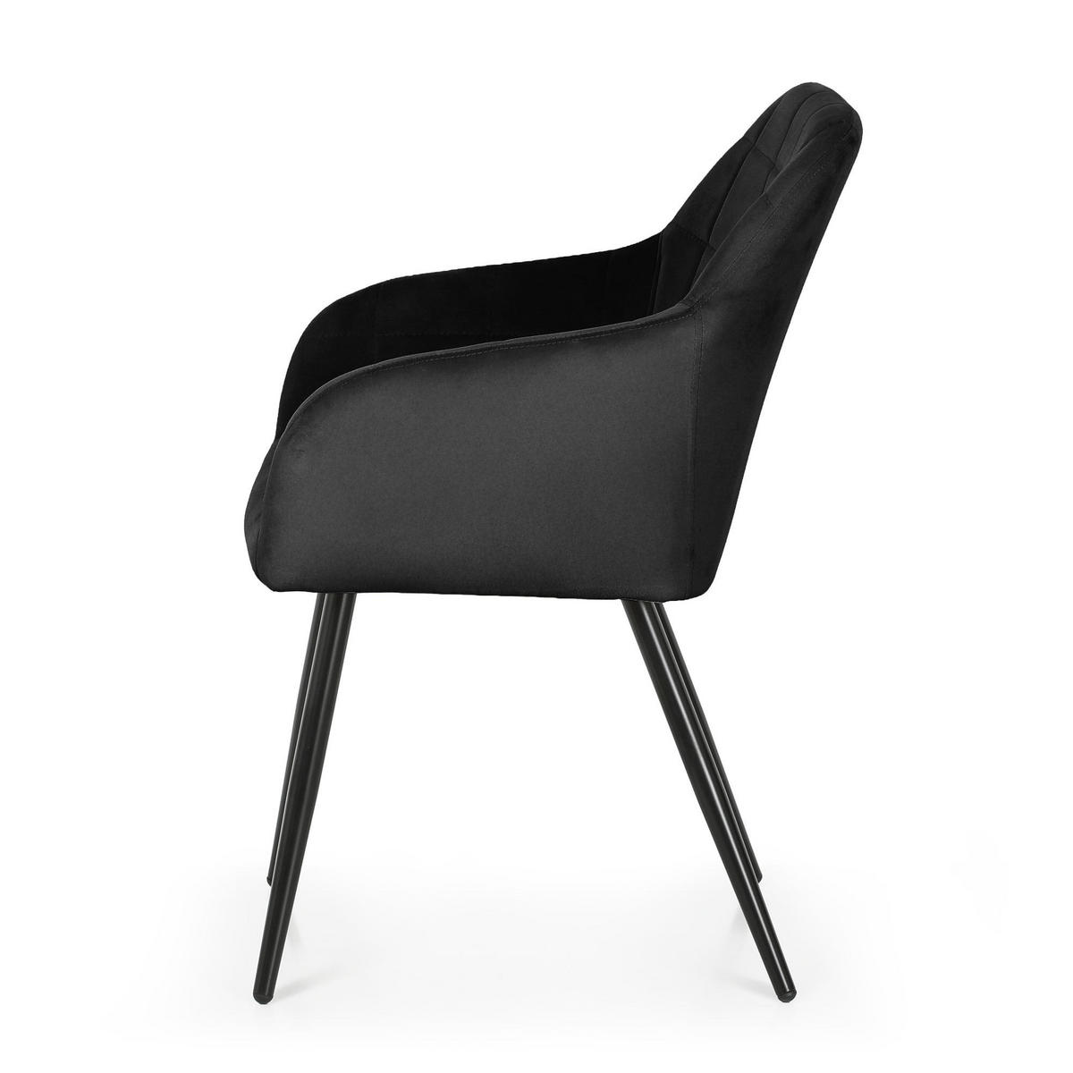 POLSTERSTUHL 2er Set, Metallbeine Schwarz 54/82/58 - Schwarz, Textil (54/82/58cm) - RAUMHIRSCH FURNITURE