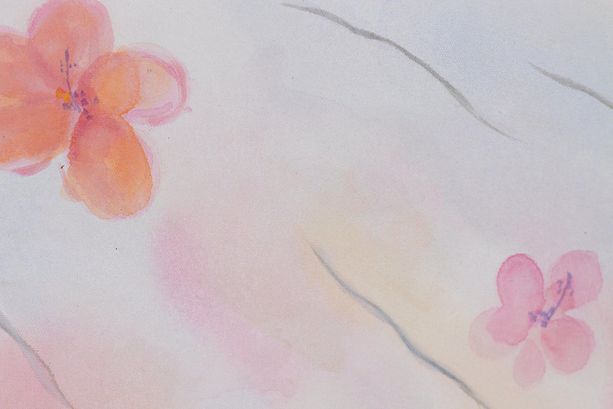ACRYLBILD HANDGEMALT 60/90 cm - Pink/Beige, Holz/Textil (60/90cm) - KUNSTLOFT