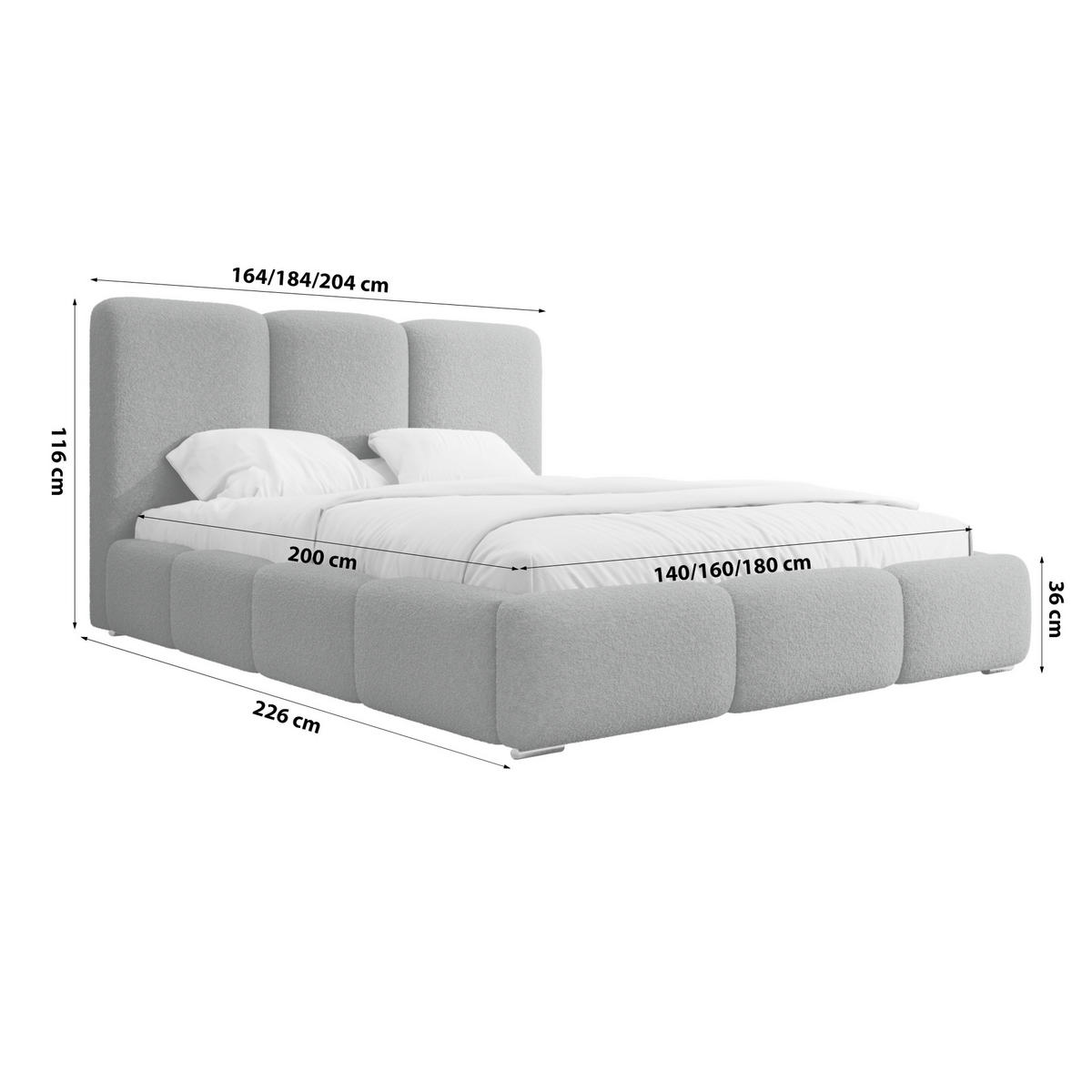 POLSTERBETT Doppelbett Kestle 160x200 cm Dunkelgrau - Dunkelgrau, Textil (160/200cm) - Fedve