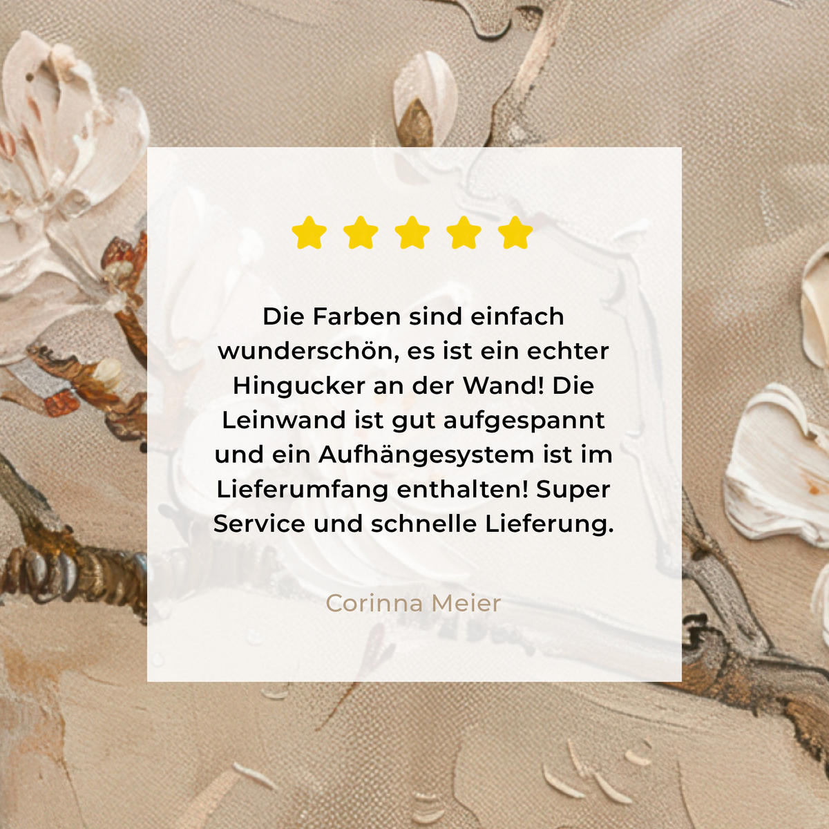 LEINWANDBILD - Blumen - Modern - Beige - Weiß - Blüte - 60x80 - Gemälde - Beige, Textil (60/80cm) - MuchoWow