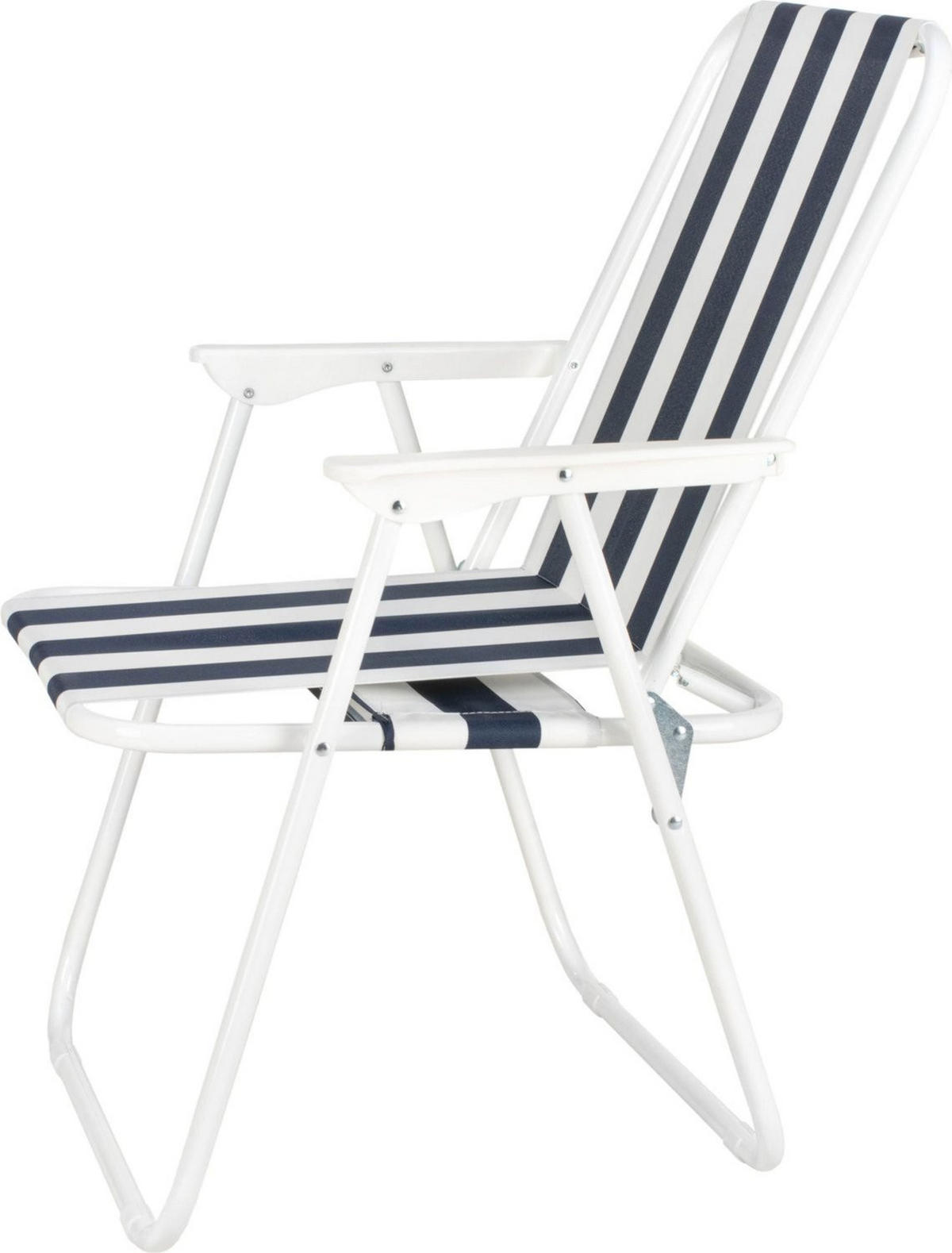 CAMPINGSTUHL bis 100 kg - Blau/Weiß, Textil/Metall (46/73/48cm) - Outtec