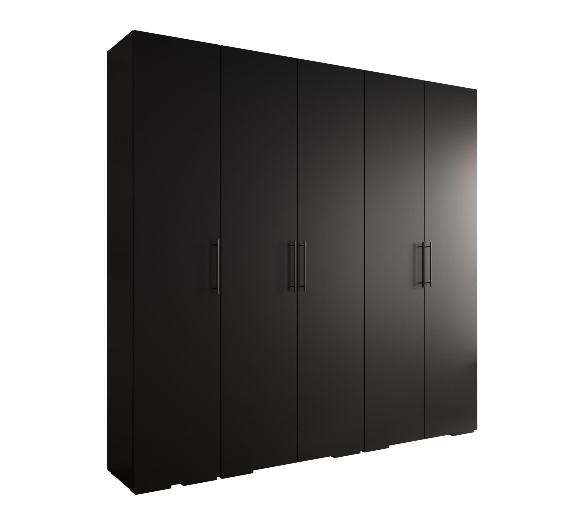 DREHTÜRENSCHRANK 236.7/250/47 5-türig - Schwarz, Holz/Metall (250/236.7/47cm) - Abiks Möbel
