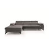 ECKSOFA FIORE Grau Velours-Stoff mit Schlaffunktion - Grau, Holz (275/221cm) - MASSENO
