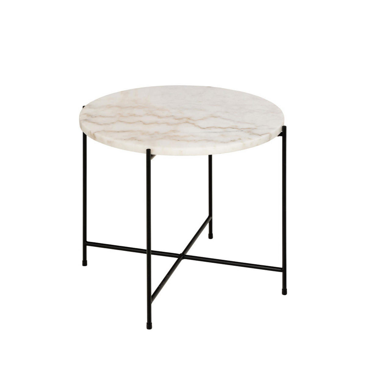 BEISTELLTISCH - Runder Beistelltisch aus Marmor Ø52cm - weißer Marmor - Weiß, Stein (52/52/40cm) - Drawer