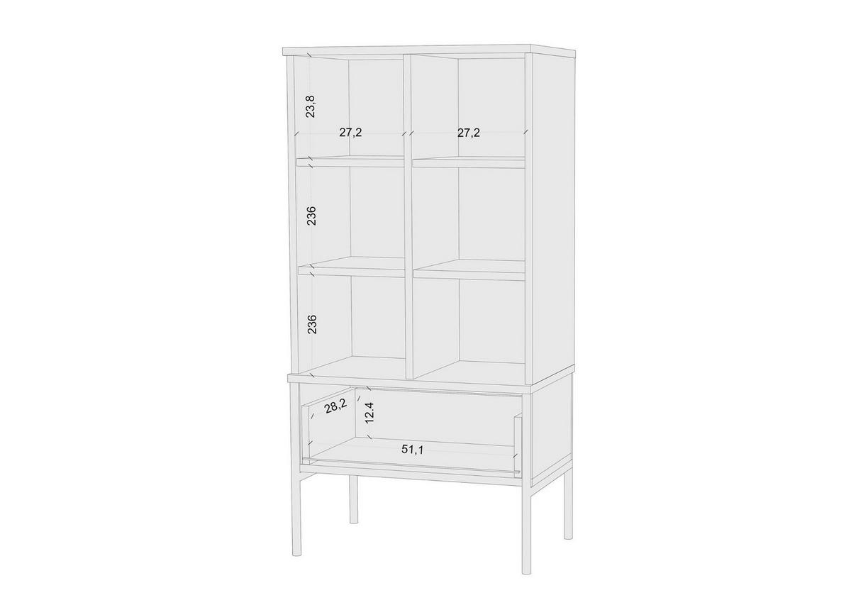 HIGHBOARD Polka, Marineblau, Goldene Details - Goldfarben/Dunkelblau, Holzwerkstoff/Metall (60/120/37cm) - Skandica