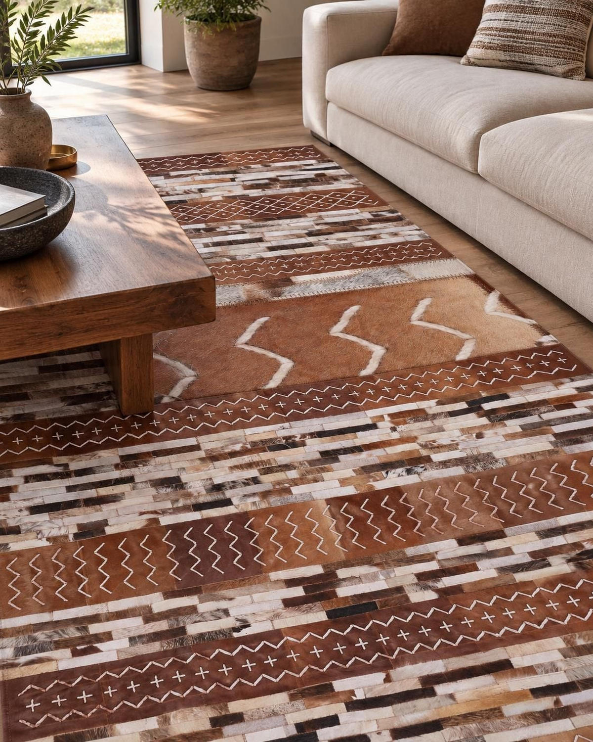 KURZFLOR-TEPPICH Herekli 230/160 cm - Braun, Fell (160/230cm) - Beliani