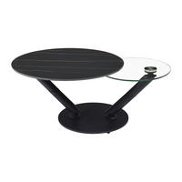 COUCHTISCH - 130 cm, 80 cm x 80 cm - Glas, Keramik - Transparent, Schwarz - ELDOVA - Schwarz, Glas/Keramik (80/130/43cm) - Vente-Unique