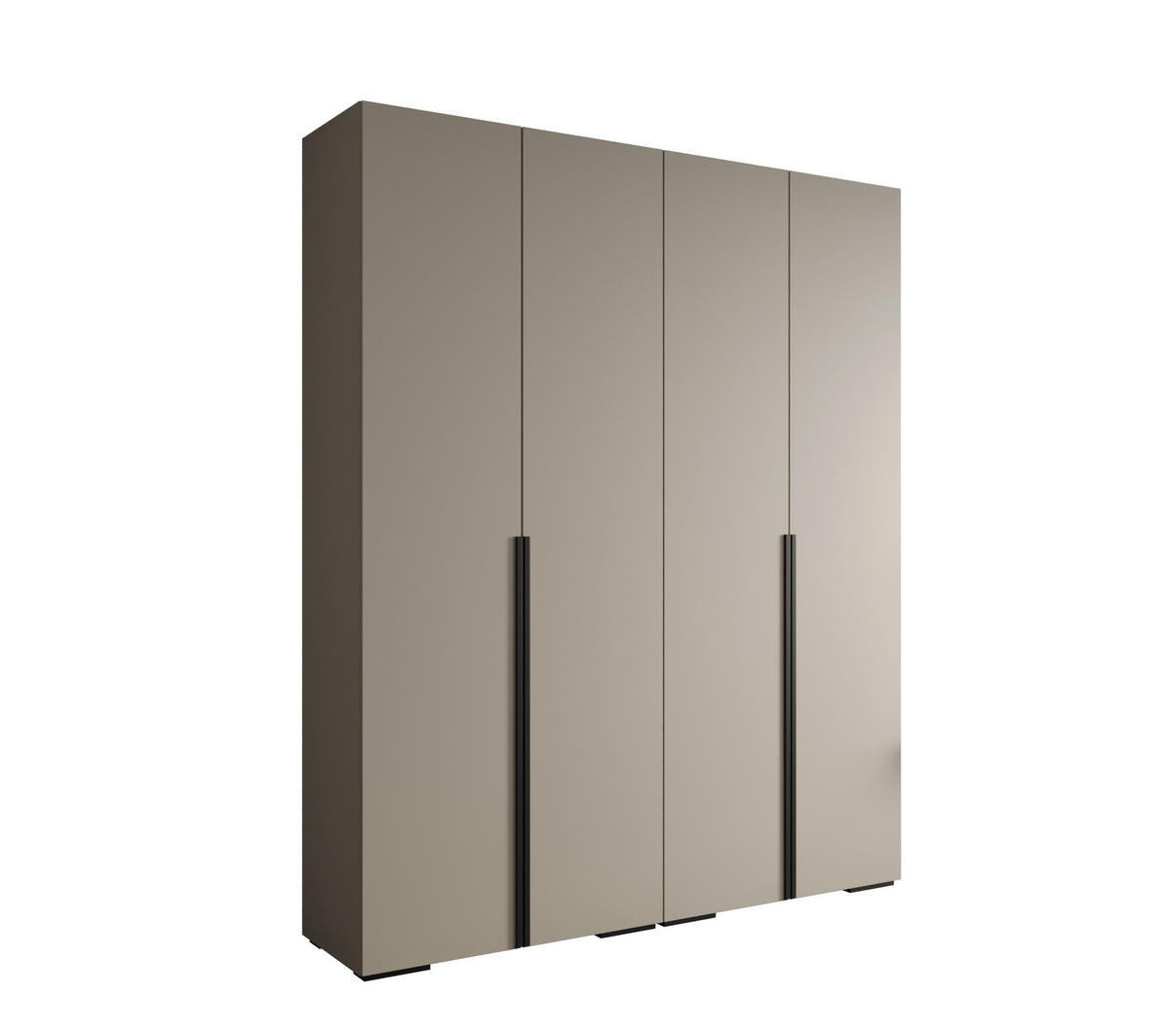 DREHTÜRENSCHRANK 236.7/200/47 4-türig - Kaschmir/Schwarz, Holz/Metall (200/236.7/47cm) - MÖBEL KRYSPOL