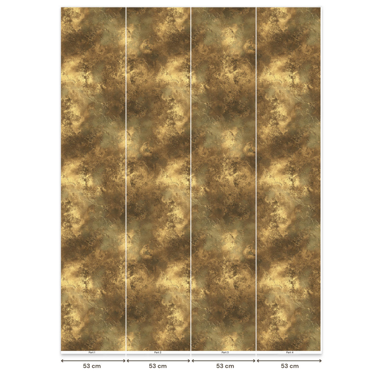 TAPETE - Antik - Metallic-Look - Gold - 200x280 cm - Messingfarben, Papier (200/280cm) - OnlyWow