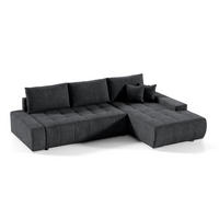 ECKSOFA Jonas 4 Sitzplätze Dunkelgrau - Grau, Holzwerkstoff (265/185cm) - Petits-meubles