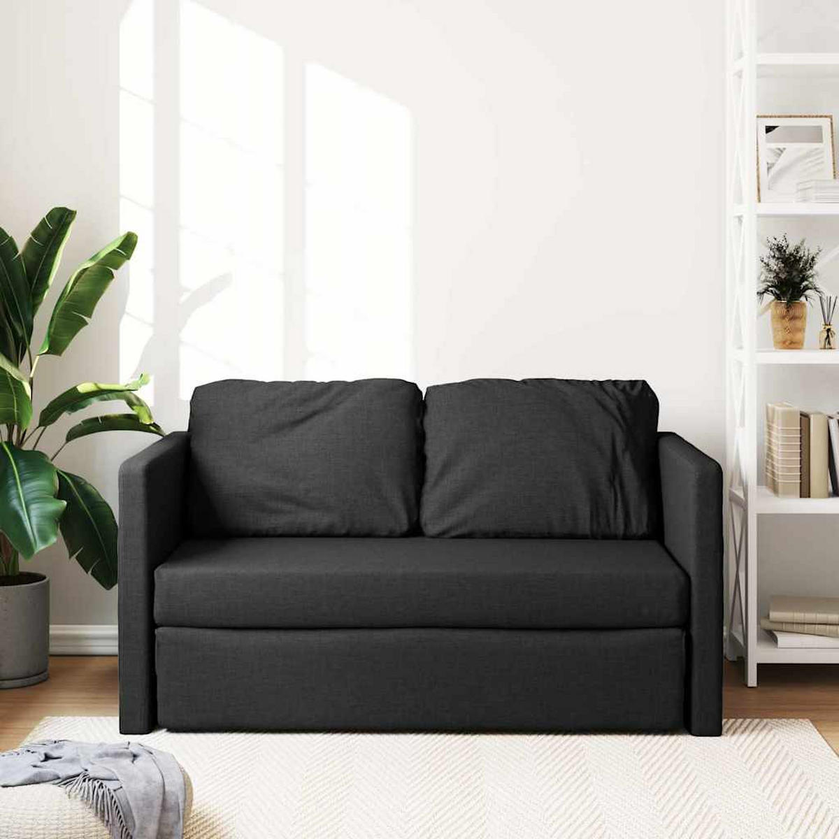 SCHLAFSOFA Anderson - Schwarz, Textil (112/60/55cm) - Nettlife