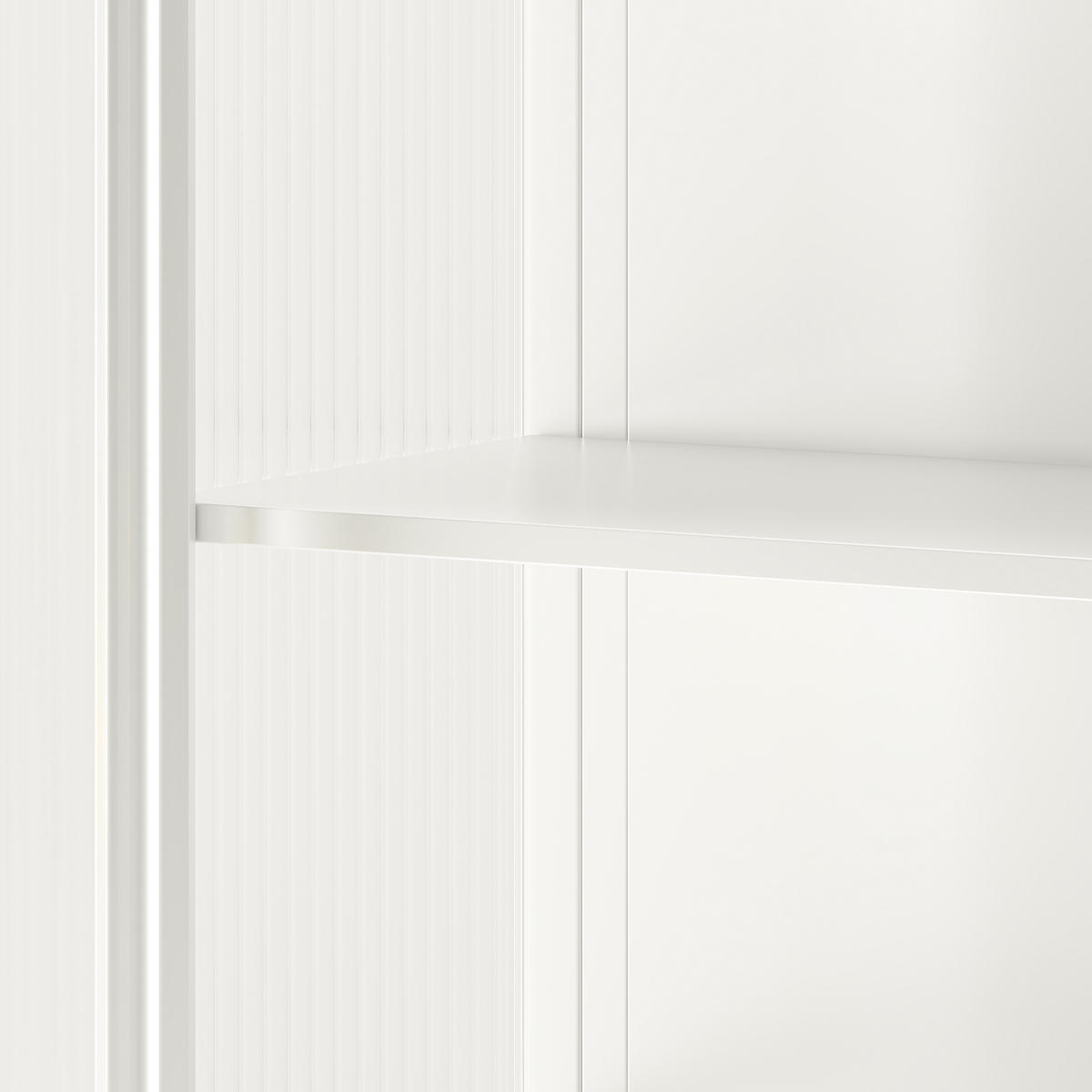 BAD-WANDSCHRANK Weiß, 2 Glastüren & 3 Ablagen, 70 x 23 x 60 cm - Weiß, Metall (70/60/23cm) - Urban Meuble