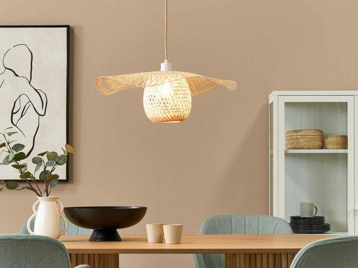 HÄNGELEUCHTE Bonito 60/60/158 cm - Hellbraun, Holz (60/60/158cm) - Beliani