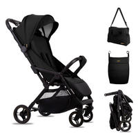 BUGGY Giau, Klein und Leicht, Teleskopische Führung, Kompakt Faltbar, Wickeltasche, Reisetasche - Schwarz, Textil/Metall (58/98cm) - BabyLux