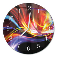 WANDUHR fi30 cm - Abstrakte Kunst - Multicolor, Glas (30/30/0.4cm) - TULUP