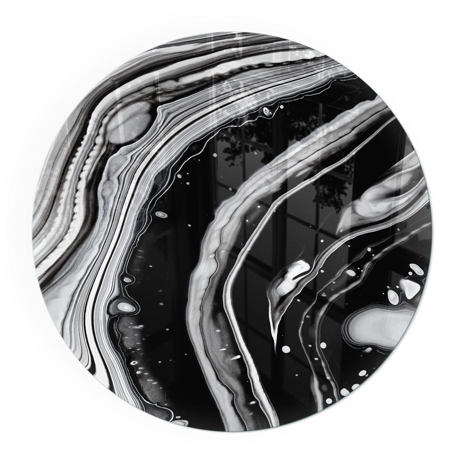 GLASPLATTE für Kamin Ø 70 cm - Multicolor, Glas (70/70/0.4cm) - TULUP