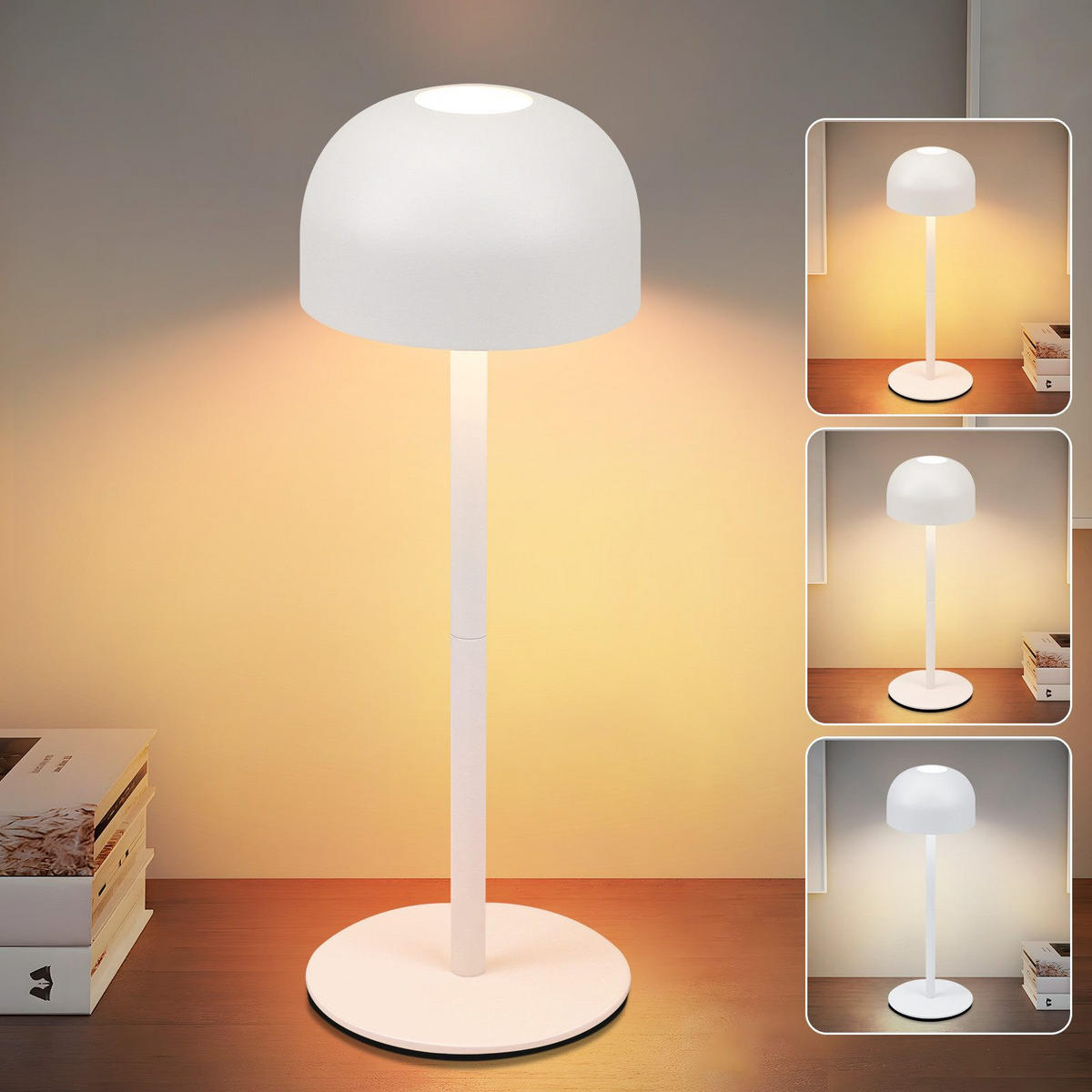 LED stolní lampa Abey 9/9/25cm - bílá, kov (9/9/25cm) - Nettlife