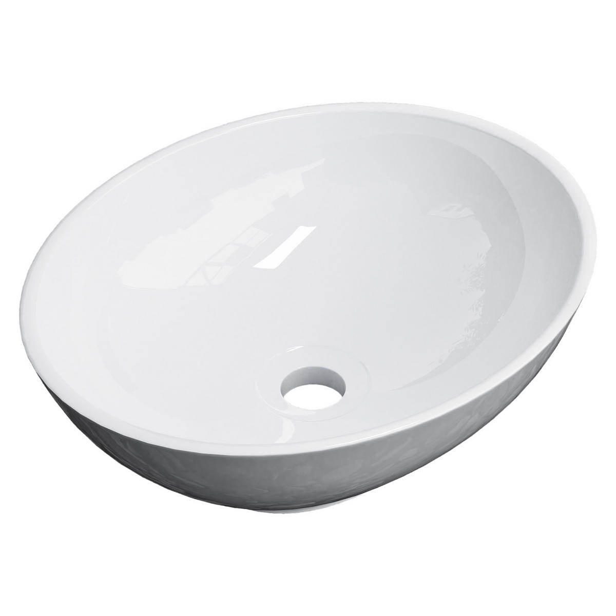 WASCHBECKEN mit pflegeleichter Oberfläche Weiß 35 / 27 / 11 cm - Weiß Hochglanz, Keramik (27/11/35cm) - EMKE