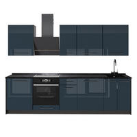 CHICINETĂ Fame-Line, Albastru închis înalt lucios/antracit, 280 cm, AP Antracit - albastru închis/antracit, compozit lemnos (280/206.8/60cm) - Vicco