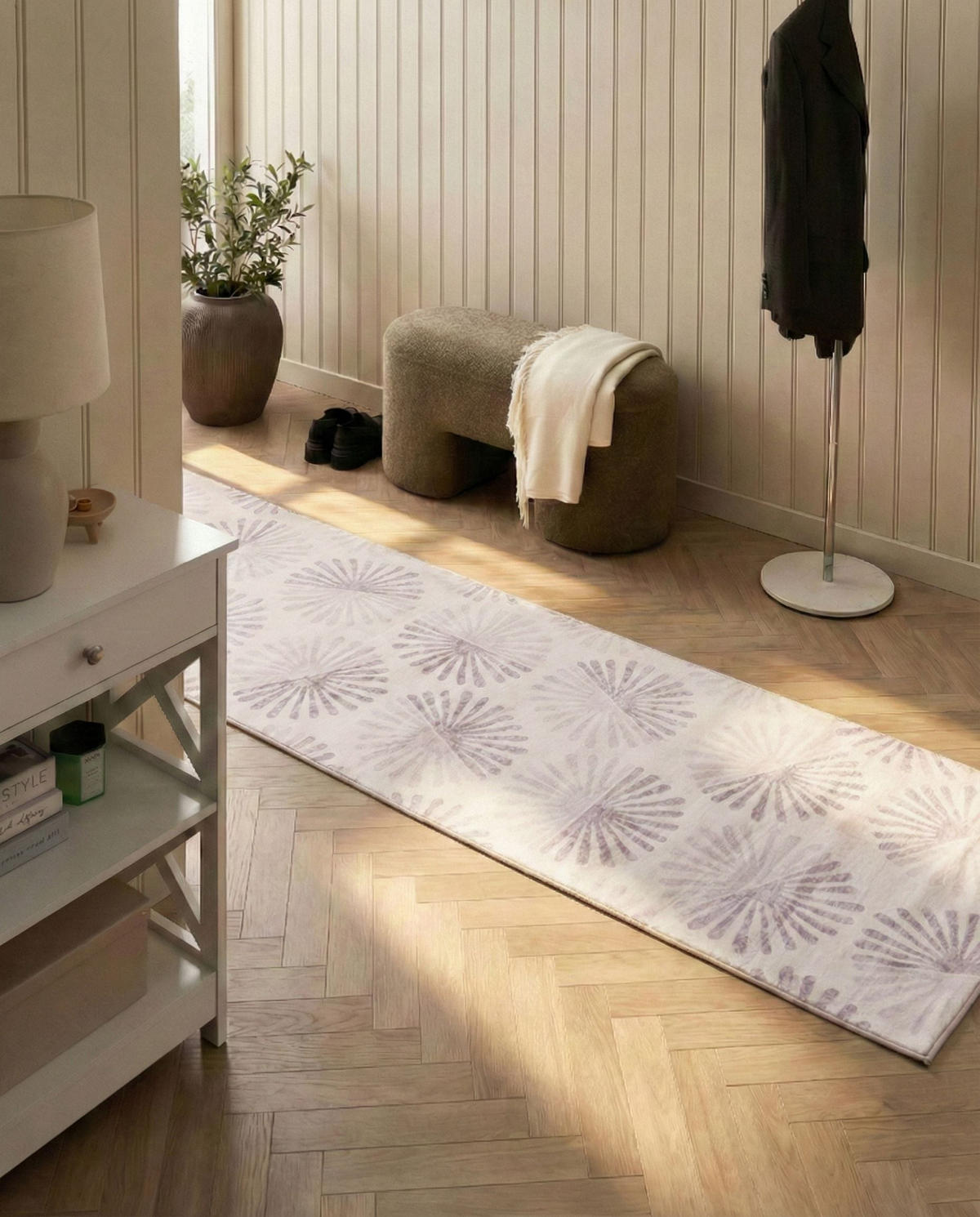 KOBEREC Krémově bílý 80/300 cm Catak - béžová, textil (80/300cm) - Beliani