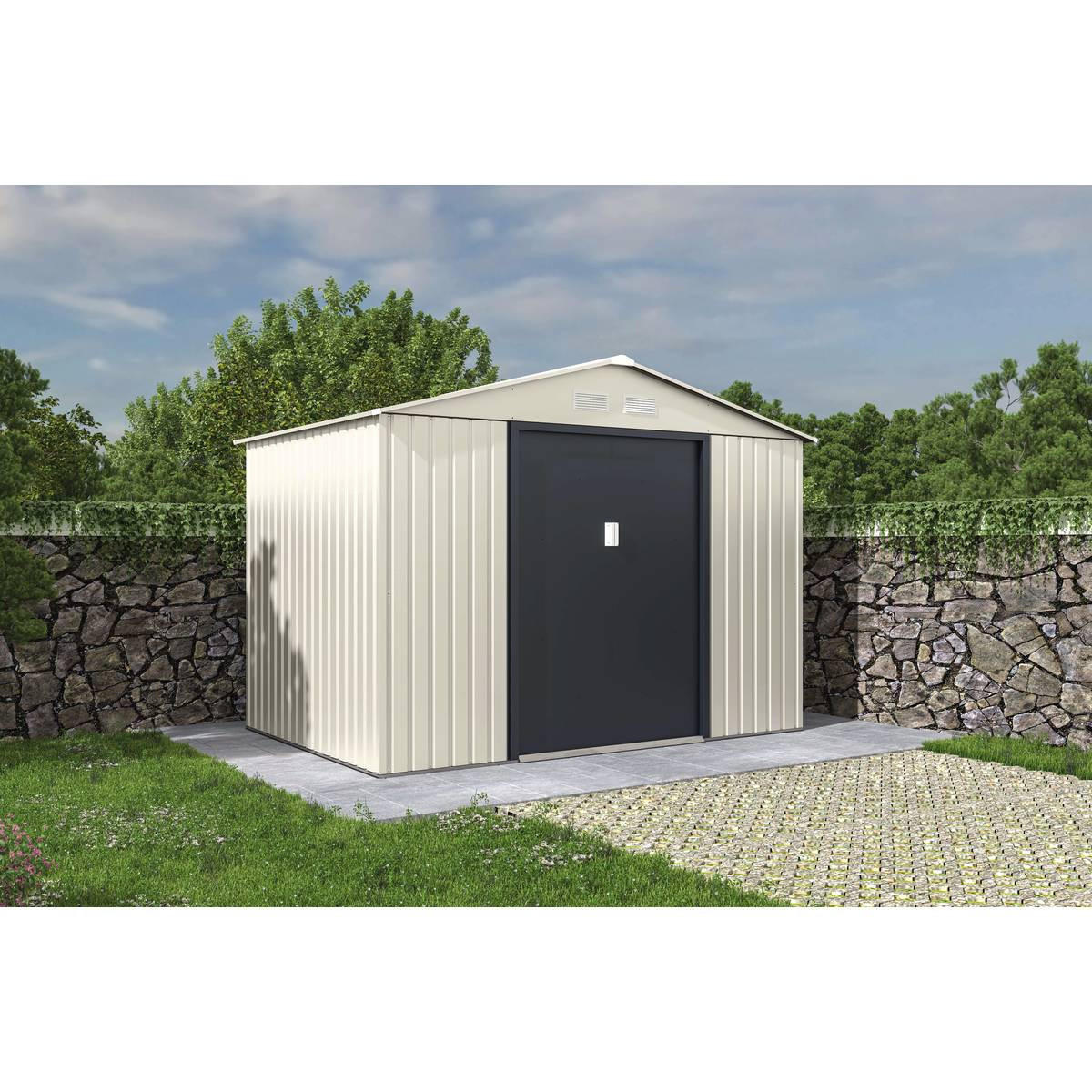 METALL-GARTENHAUS - "Nebraska" - 5.30 M² - Beige/Anthrazitgrau - Beige, Metall (277/202/191cm) - Habitat Garten