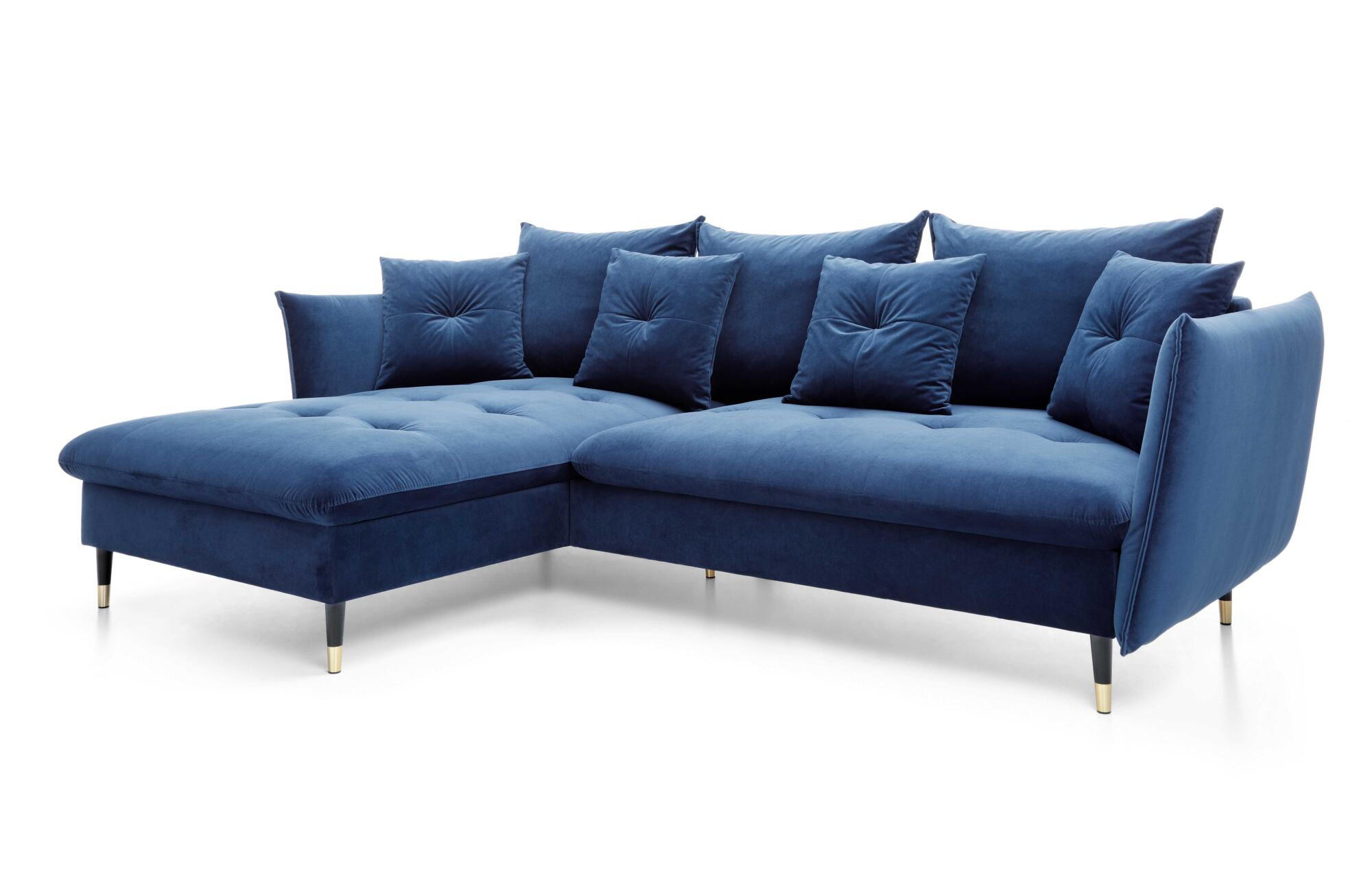 ECKSOFA GLAM Blau 258x167x91 cm - Blau, Textil (258/167cm) - FURNLUX