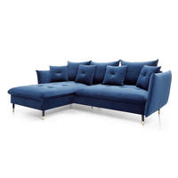 ECKSOFA GLAM Blau 258x167x91 cm - Blau, Textil (258/167cm) - FURNLUX