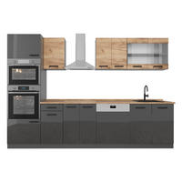 KUHINJSKI BLOK R-Line Zlata moč hrast/antracit 300 cm dvobarvne omarice, PL Hrast - antracit, leseni material (300/81.6/60cm) - Vicco