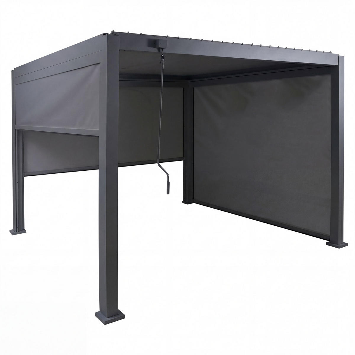 PERGOLA MIT SEITENWAND Anthrazit - Anthrazit, Metall (302/235/302cm) - MCW