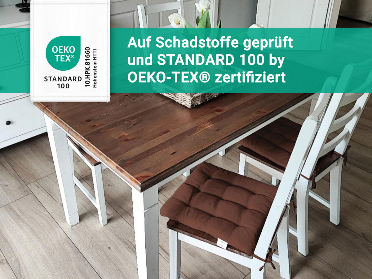 STUHLKISSEN, 4er-Set, 40x40 cm, 100% Polyester, Braun - Braun, Textil (40/40/3cm) - Zollner