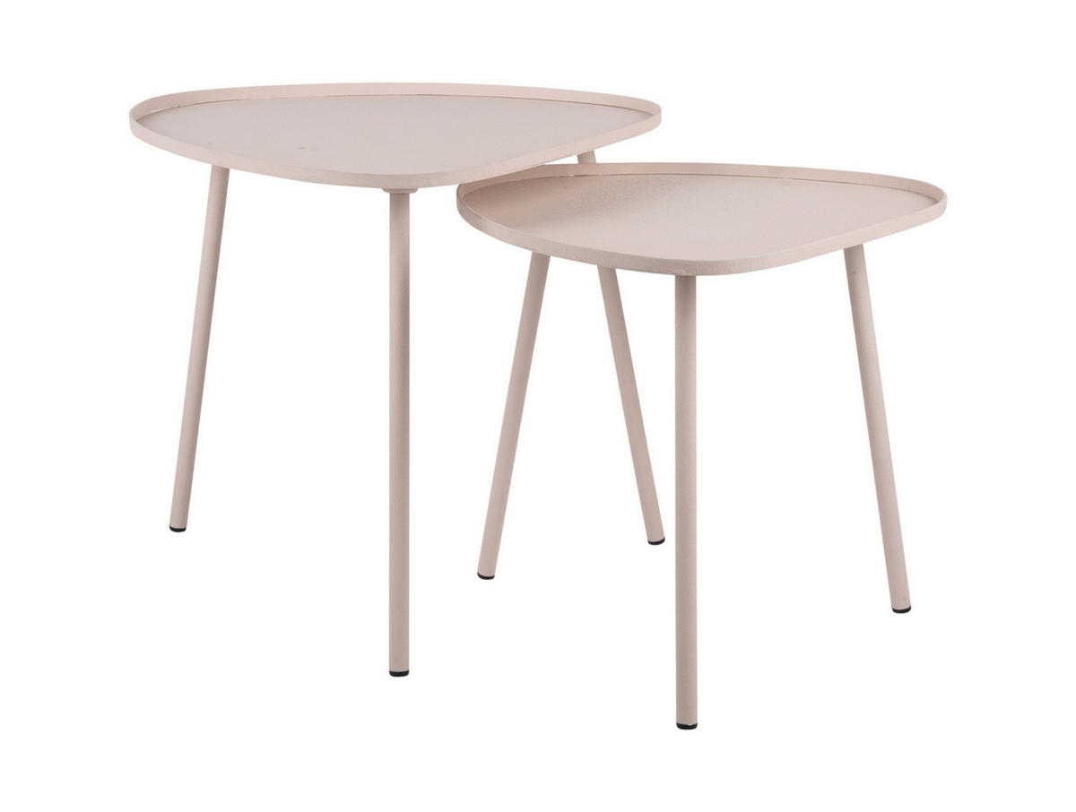 BEISTELLTISCH aus Metall Boaz Beige 44/44/43 cm - Grau, Metall (44/44/43cm) - Leitmotiv