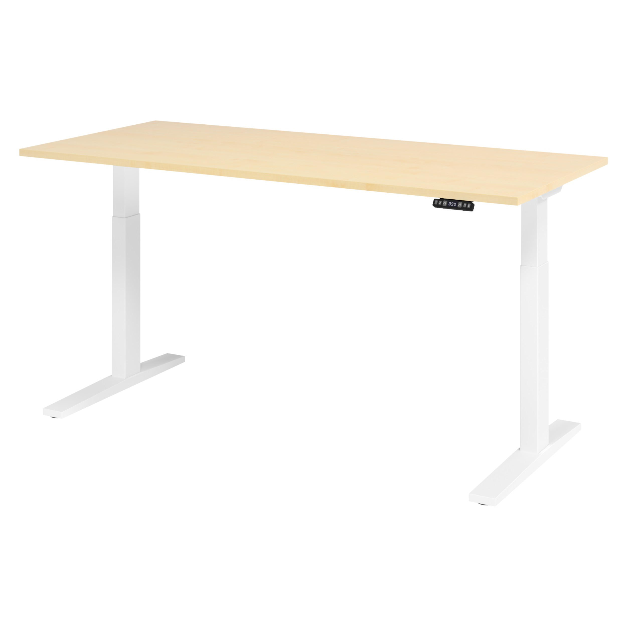 bümö Schreibtisch Ahorn, Weiß 180x74x80 cm