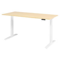 SCHREIBTISCH elektrisch XMKA 80/180/74 cm in Ahornfarben/Weiß - Ahornfarben/Weiß, Holzwerkstoff (80/180/74cm) - bümö