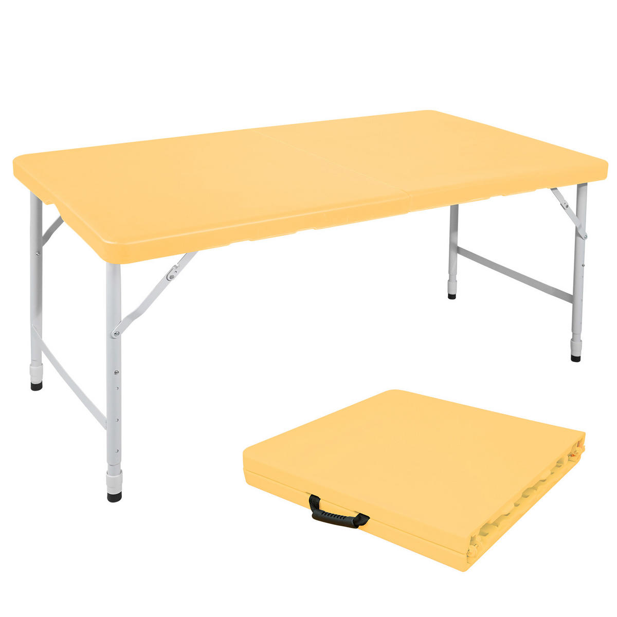 KLAPPTISCH 125 cm Hellgelb - Hellgelb, Kunststoff (125/61/74cm) - ComfortXL