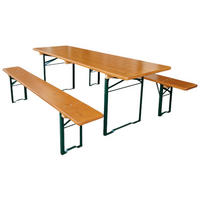 BIERZELTGARNITUR ALPENFEST PRO Premium Qualität 77x220x70cm feIn sortiertem Fichtenholz - Eichefarben, Holz - CHEFGASTRO