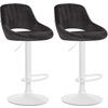 BARHOCKER 2er Set Samt schwarz - Schwarz/Weiß, Textil (47/85/48cm) - CLP