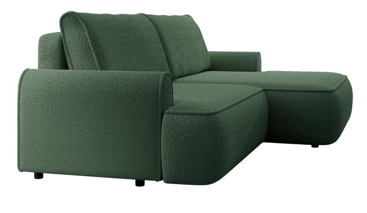 ECKSOFA 250 cm Mareno mit Bettkasten, Schlaffunktion, Rechts, Grün - Grün, Holz (146/250cm) - Emporius