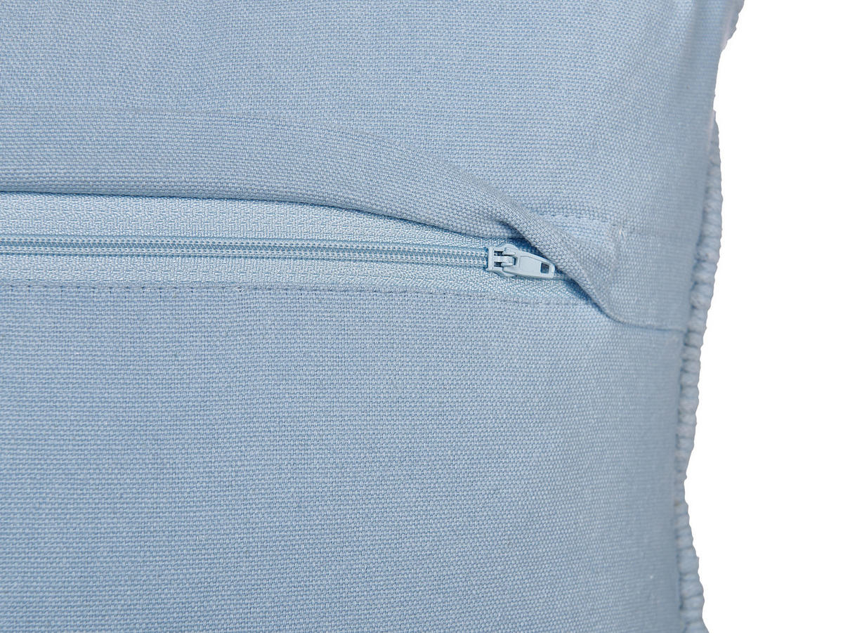 Dekokissen 2er-Set Blau 45/45 cm Goreme - Blau, Naturmaterialen (45/45cm) - Beliani