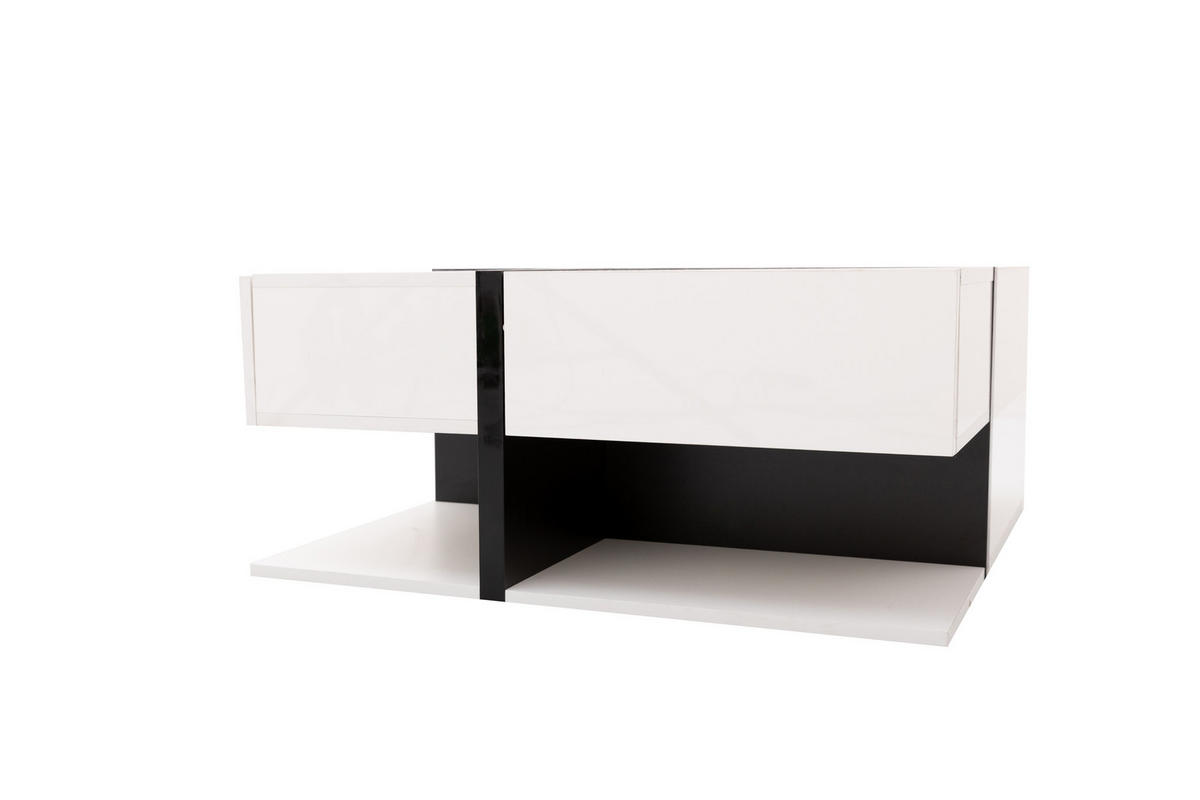COUCHTISCH Weiß Schwarz 78/78/36 cm - Weiß, Holzwerkstoff (78/78/36cm) - PANGIVO